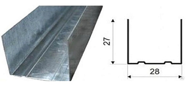 Профиль для ГКЛ ППН 28*27 3,0 м оцинкованный 0,45 мм